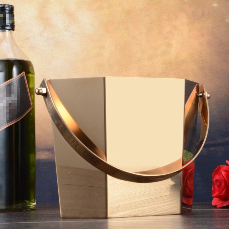 Stainless steel portable ice bucket with ice clip bar KTV beer red wine champagne ice bucket commercial ice bucket
