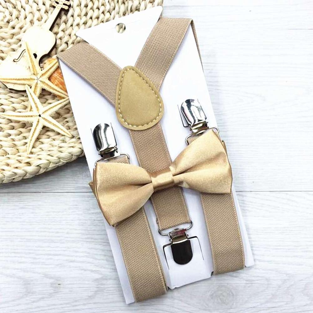 1pc børn elastiske seler & butterfly matchende smoking jakkesæt unisex dreng pige bowtie børn kostume justerbar y-back seler