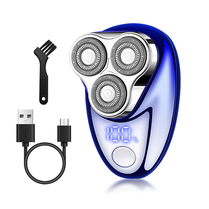 Mini rasoir électrique rechargeable avec affichage numérique - rasoir portable et facile à utiliser: BLEU CIEL