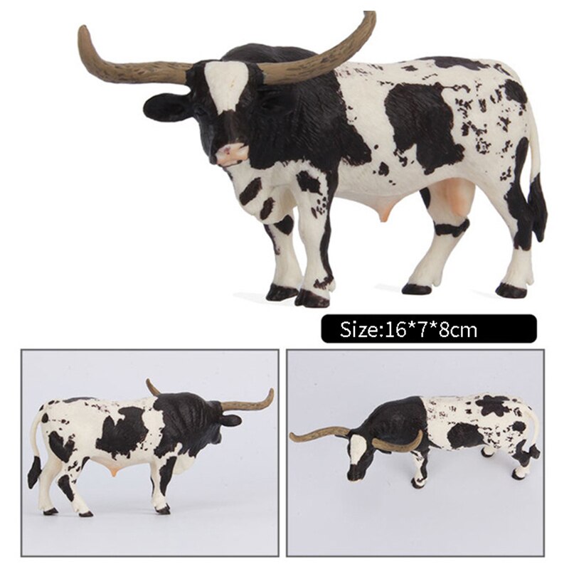 Animal toy model solid simulation set children's farm animal toys student cow buffalo Buffalo Bison ornaments: L