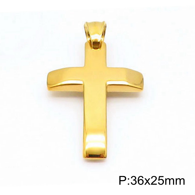 Cruz Pendant For Women Men Polished Stainless Steel Waterproof Simple Shiny Pendant Never Fade: Rust Red
