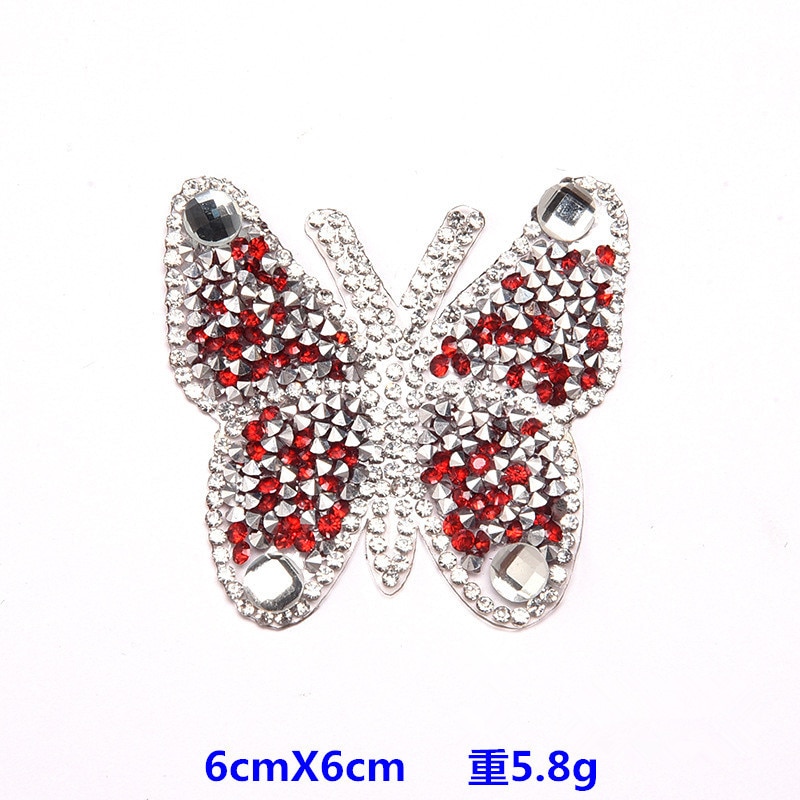 2pcs Iron On Butterfly Rhinestone Patches Thermo Stickers On Clothes Colorful Butterfly Patches can be used in T-shirt