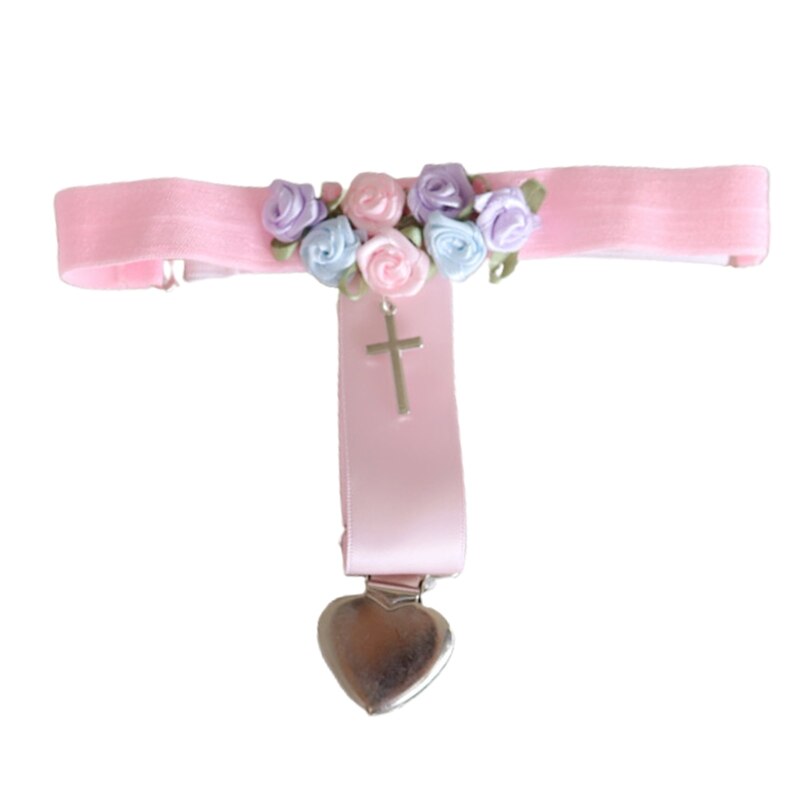 Thigh Garter Goth Heart Satin Garter Belt Lolita Garter Leg Loop Bands: Pink