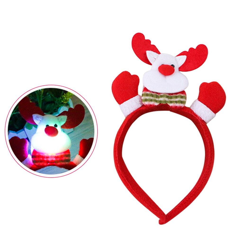 LED Flashing Christmas Hair Band Xmas Headband Light Up Hair Band For Christmas Decoration Party Christmas for Kids: Elk