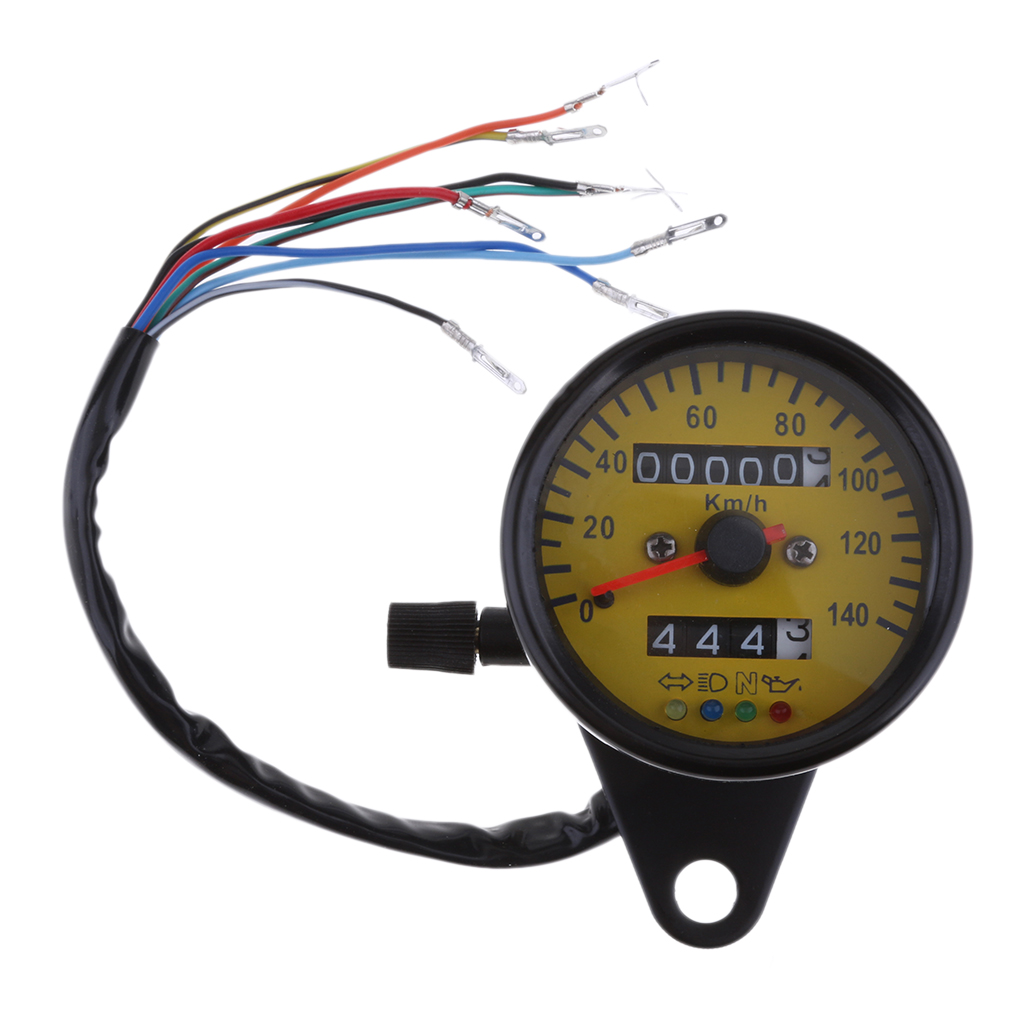 12V Motorbike Universal LED Speedometer Gauge with Four Indicator Functions