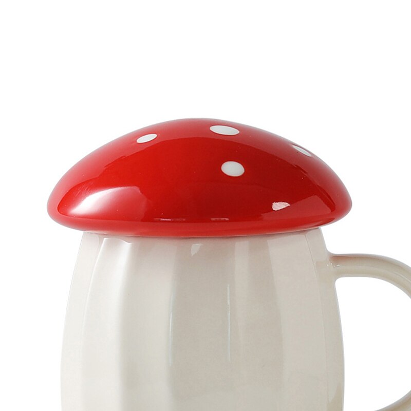 Taza de cerámica con forma de seta para mujer y Mamá, vaso de cerámica con tapa para café, leche y té, resistente al calor, de cumpleaños Ideal y