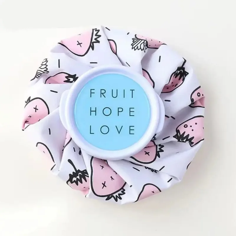 Paquete de hielo de tela de dibujos animados, bolsa de hielo portátil plegable con compresa fría y , bolsa de terapia de enfriamiento físico, paquete de hielo de inyección de agua