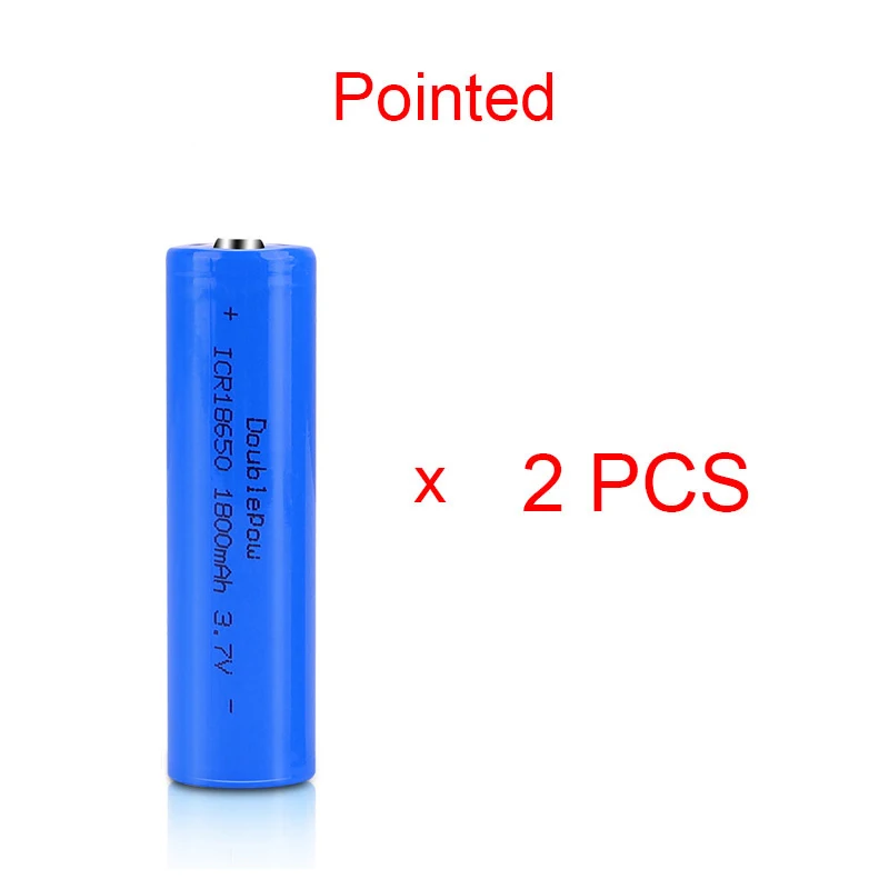 2pcs 18650 3.7V Rechargeable Battery 1200mah 1500mah 1800mah 2000mah 2200mah 2600mah 3400mah Pointed Li-po Lithium Battery: WHITE
