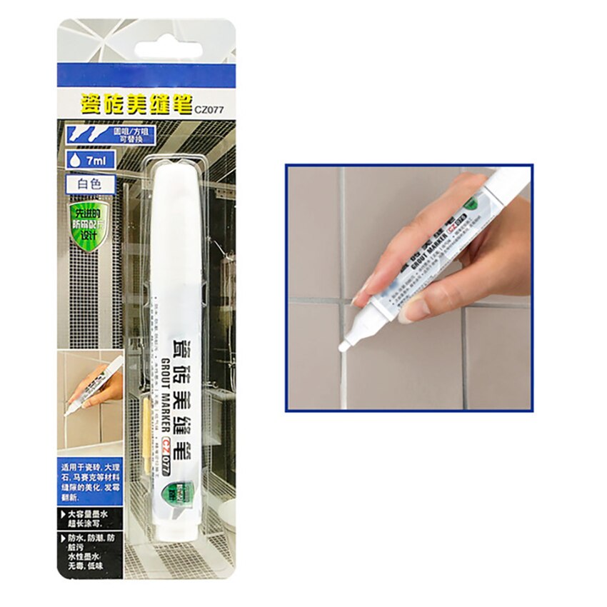 Waterproof Tile Gap Repair Pen Mouldproof Anti-fouling Ground Tile Grout Gap Refill Agent Home Decoration Floor Tile Gap Agent: white