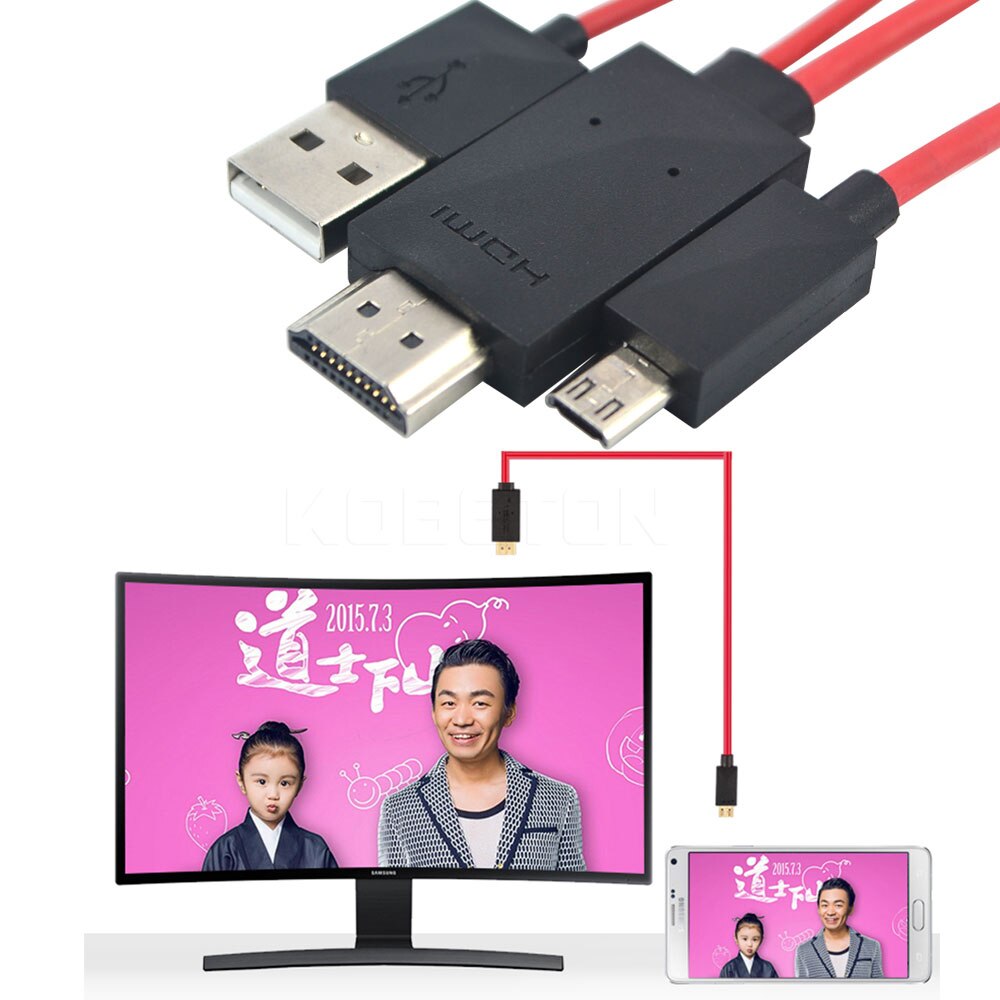 Kebidu 1080P Full HD Micro USB To HDMI Cable For MHL Output Audio Adapter HDTV 5Pin 11pin Adaptor For Samsung Galaxy S2 S3 S4 S5