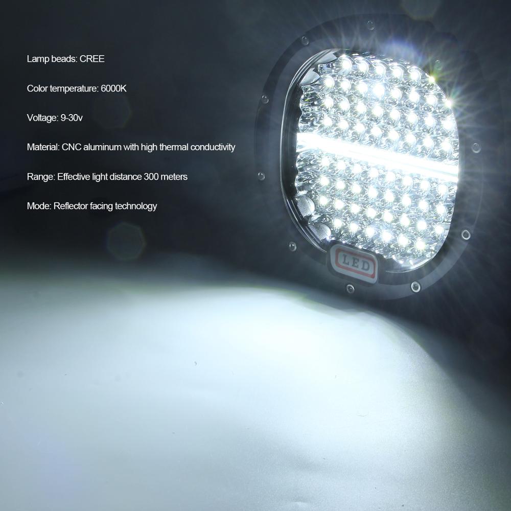 Barra de luz LED de trabajo todoterreno, foco redondo de 7 pulgadas, 300W, 105W, 4x4, 4WD, ATV, UTV, SUV, Lámpara de trabajo para coche, 4WD, 4x4, camión, todoterreno