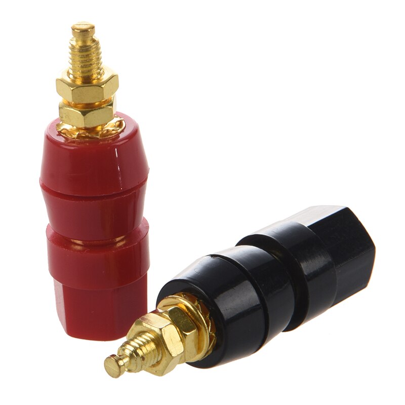 2 stuks roodzwarte kunststof behuizing 4mm banaanstekker messing aansluitklem