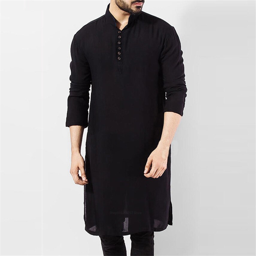 Lange gewaden voor mannen, arabische moslim, karftan, dubai, saoedi-arabië, effen, casual islamitische kleding voor mannen, arabische jubba thobe s -5xl
