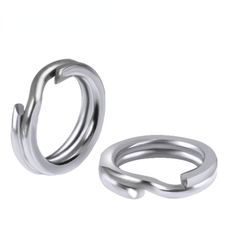 50/100 st fiskeringar i rostfritt stål, delad ring, förstärkt solid ring, dragkoppling, fisketillbehör