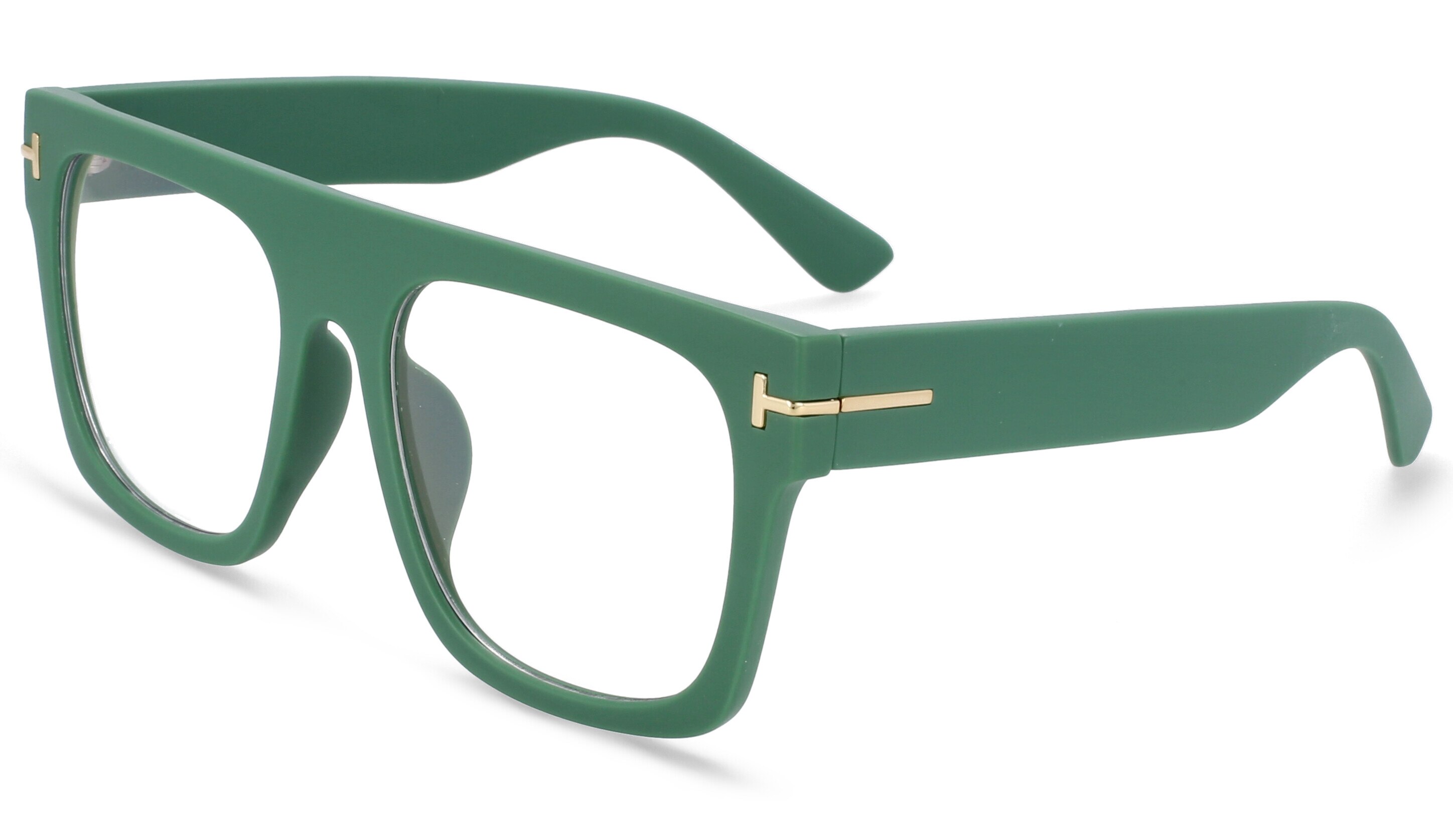 45718 Retro Square Glasses Frames Men Women Trending Styles Optical Computer Glasses: C8 green