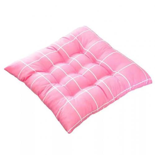 Zachte Vierkante Streep Zitkussen Rugkussen Tie Op Stoel Kussen Sofa Zitkussen Auto Pad Kussen Voor Home Office winte 40X40 Cm: Roze