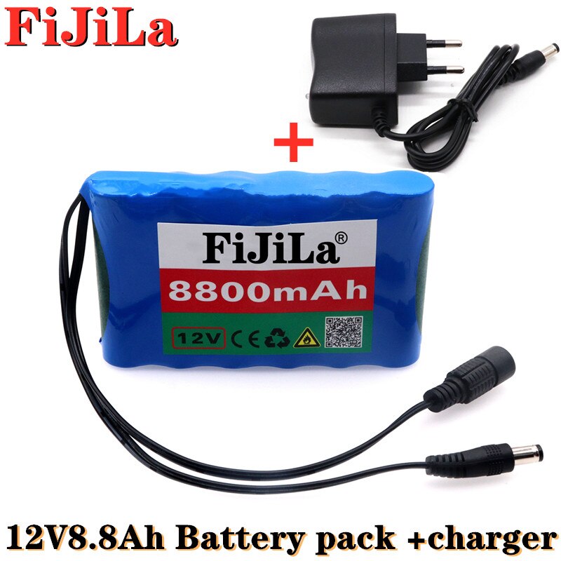 original 12V 6S1P 8800mah battery rechargeable lithium-ion battery pack capacity DC 12.6v 8.8Ah CCTV Cam Monitor + charger