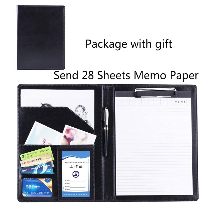 Étui de rangement A4 en cuir PU Business Padfolio, classeur Vintage Business Manager, dossier de bureau avec calculatrice