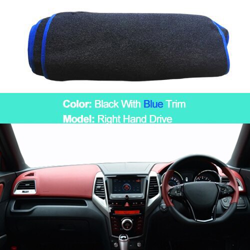 Car dashboard Cover For Ssangyong Tivoli LHD RHD Auto Dash Board Mat Protective Pad Carpet Sunshade: RHD Blue
