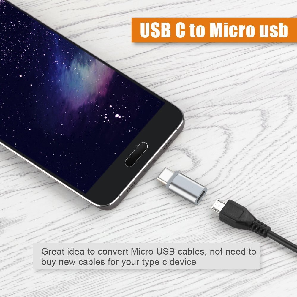 8MM Long USB Type C Adapter For LG V30 Blackview BV8000/BV9000/Pro S6 Micro USB Female To Type C Male Converter Type-C Adapter