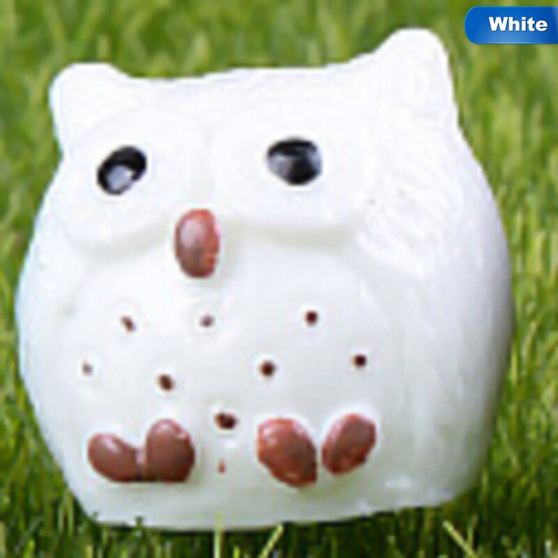 1 stk kunstig dyreugle miniature fe have hjem huse dekoration mini mikro landskabsdesign indretning 5 farver: 13909wt