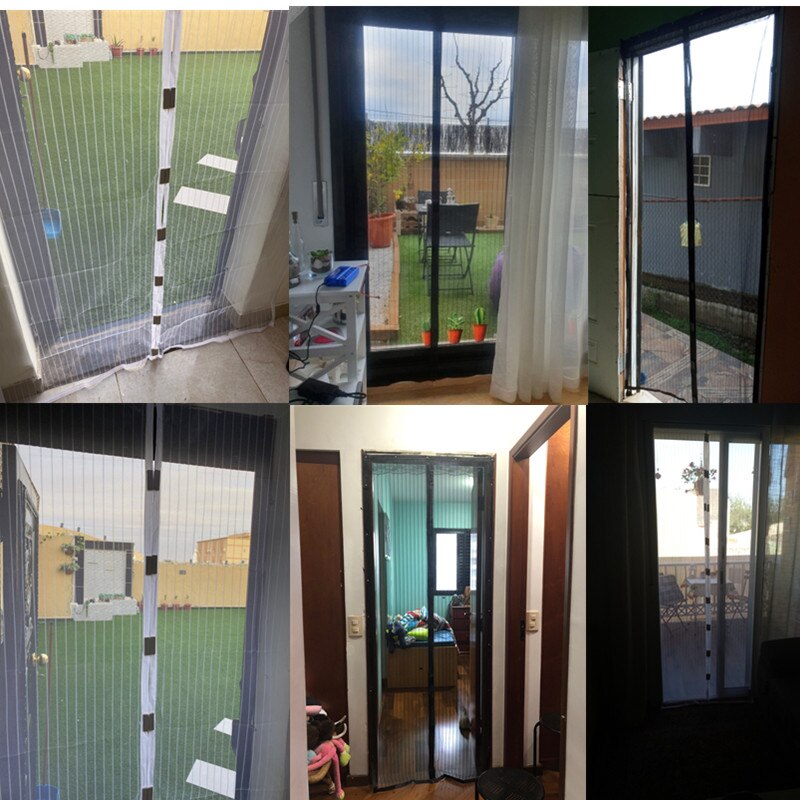 Reinforced Magnetic Screen Door Curtain Anti Mosquito Insect Fly Bug Curtains Automatic Closing Door Magnetic Mesh Insect Screen