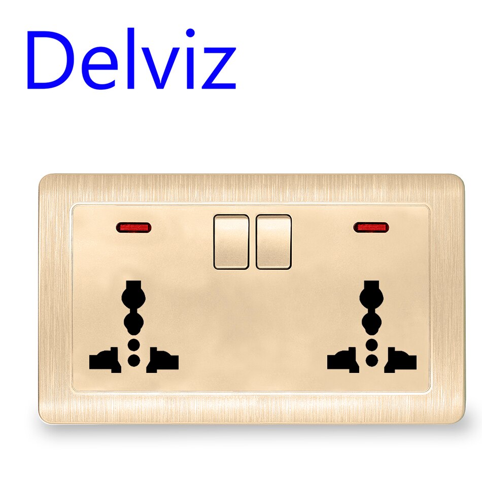 Delviz EU standard universal socket, With switch control socket function,UK White Multi-function international three-hole socket