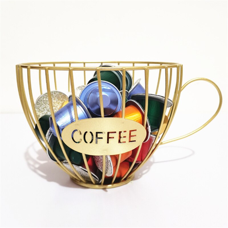 Multi-Use Nespresso Dolce Gusto Coffee Pod Storage Holder Large Capacity Iron Display Stand Coffee Capsule Storage Cup Basket: STYLE 1