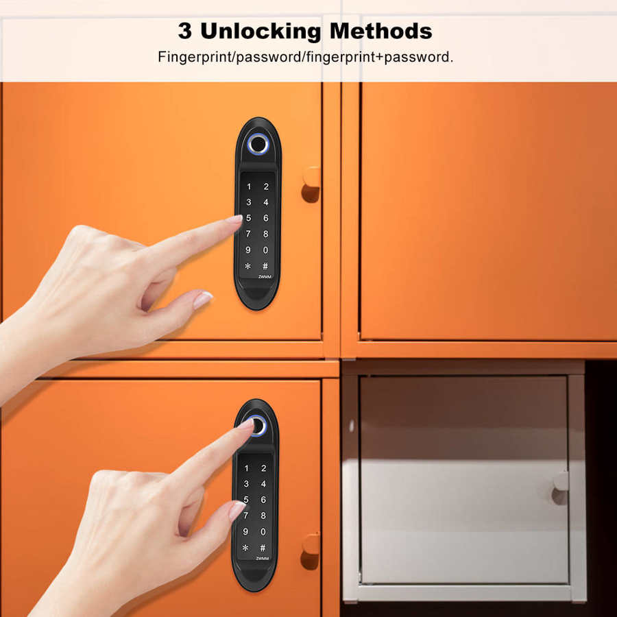 Intelligent Lock Password Biometric Fingerprint Unlock Safety for Wardrobe File Cabinet CupboardsDrawer Password Keyless