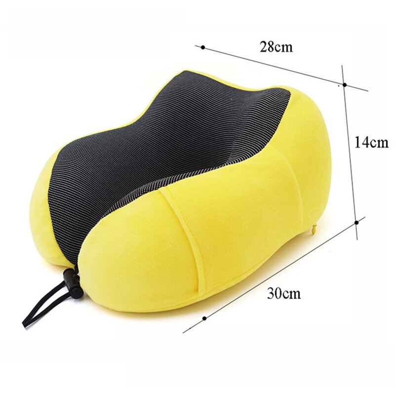 Travel Pillow Memory Foam Neck and Cervical Pillow for Airplane Car Office Napping Pillows U Shape Flight Head Chin Support Cush