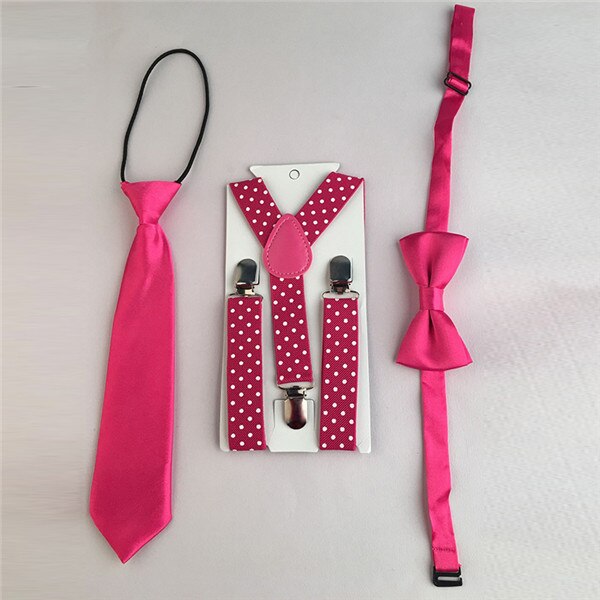 Kids Girls Unisex Adjustable Necktie Suspender Y-Back Braces Bowtie Wedding HHtr0005a04: Default Title