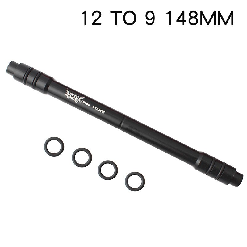 MUQZI-eje de conversión de cubo de rueda de 12mm a 9mm para bicicleta, adaptador de liberación rápida de aleación de aluminio de 142/148mm: 12 to9 148mm Black
