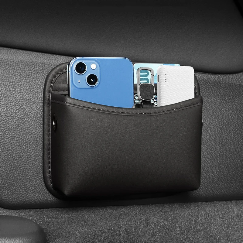 Poche de rangement auto-adhésive pour voiture, sac de rangement collant, siège arrière de porte, Kit de rangement, boîte suspendue pour téléphone, sac à main, carte