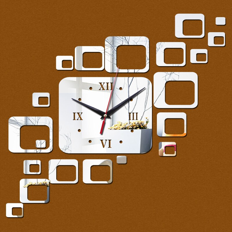 Wall Clock Big Size DIY Acrylic Mirror Wall Clocks Sticker Modern Home Decor Quartz Mechanism Clock Needles
