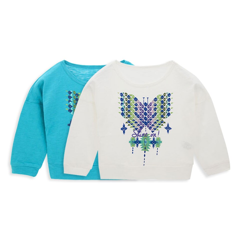 Honeyzone Baby Girl Tops Spring Hand Embroidery Long-Sleeved Girls Clothes Toddler Infant Baby Girl Shirt Tee Fornite