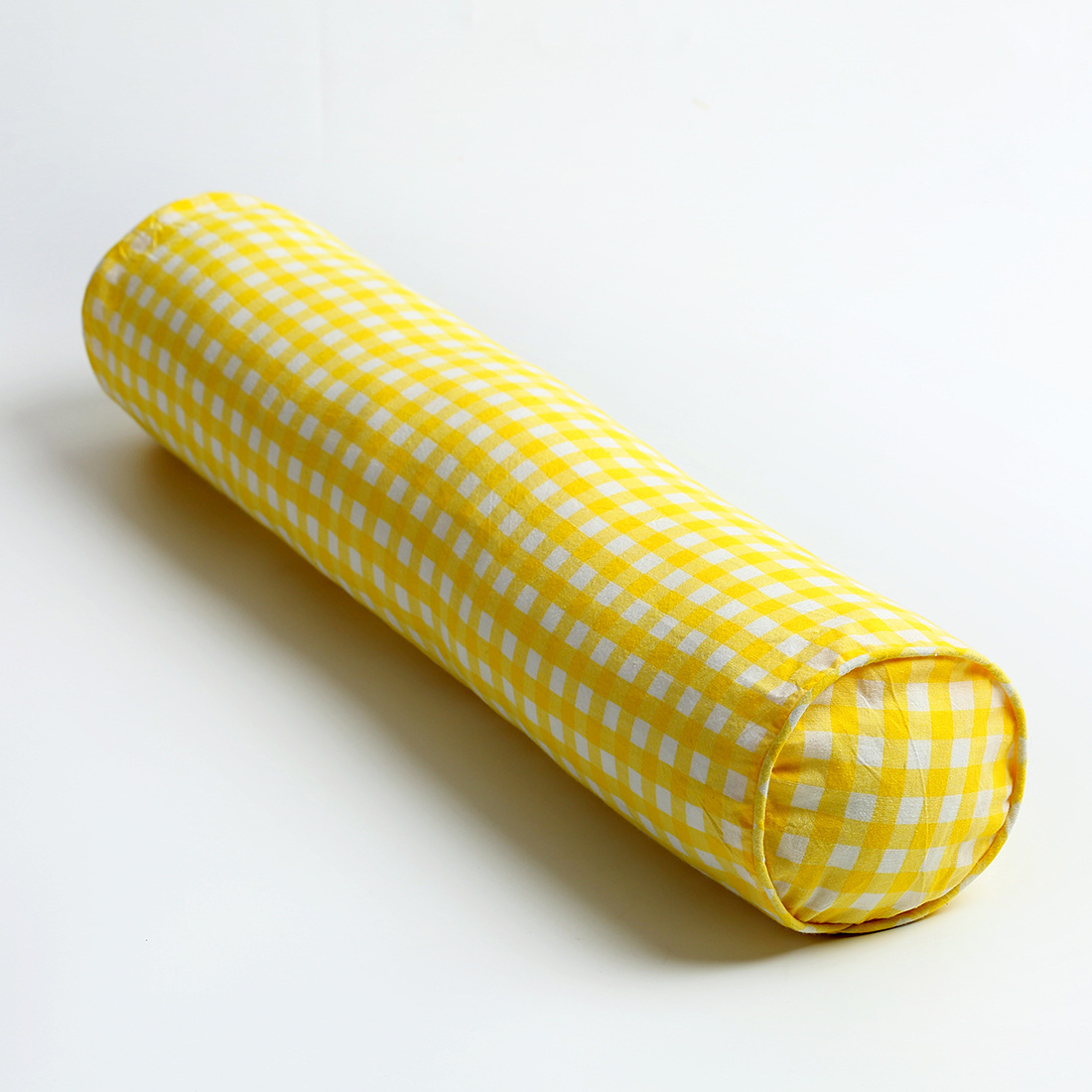 Protector de cuna extraíble para niños, cómoda almohada a cuadros de algodón para recién nacidos, parachoques de cuna, cerca de cama antipatadas: yellow 12x65cm