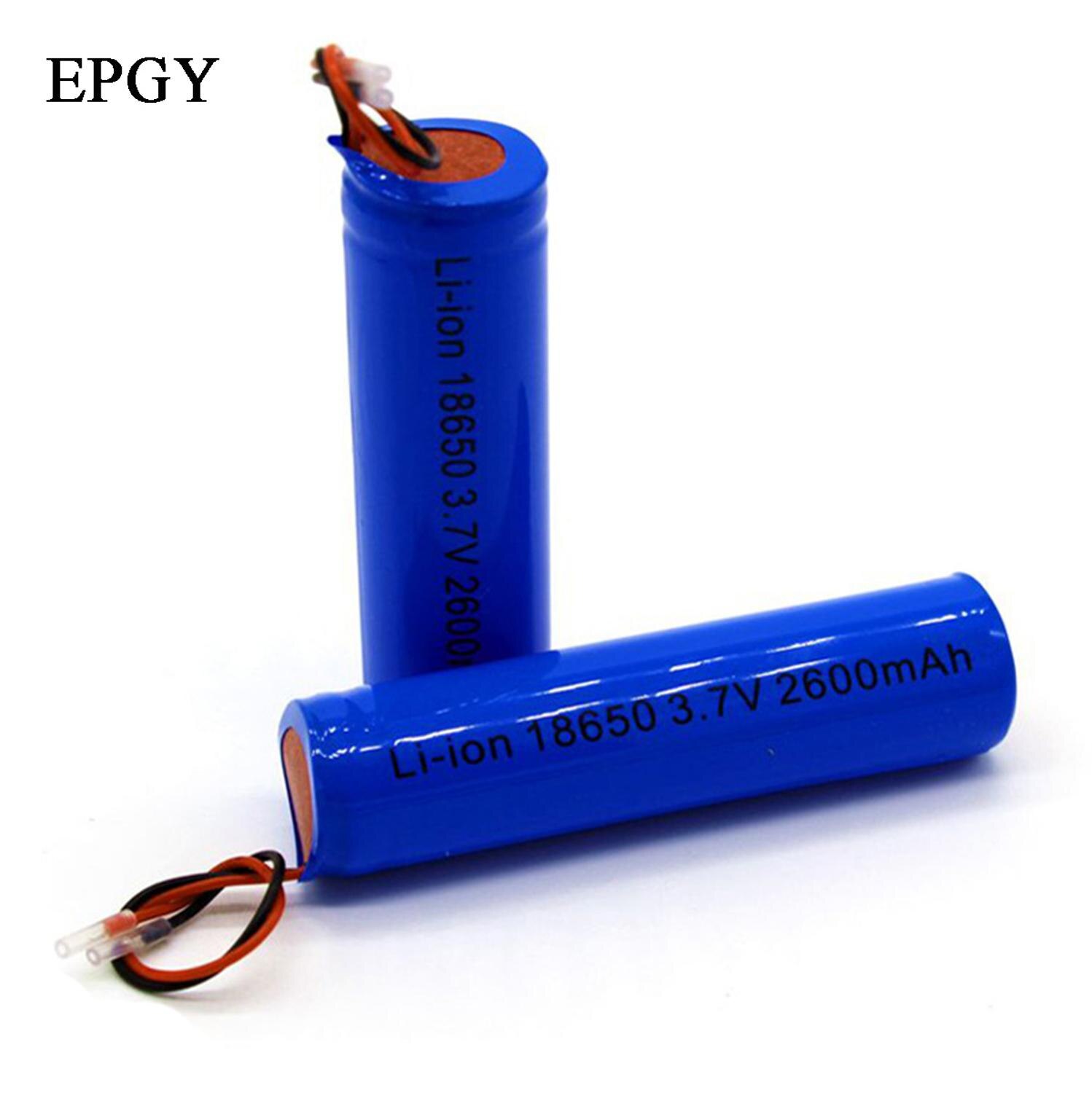 EPGY 18650 Lithium Battery, 100% Original 3.7 v 2600 mah Rechargeable Battery For Flashlight batteries