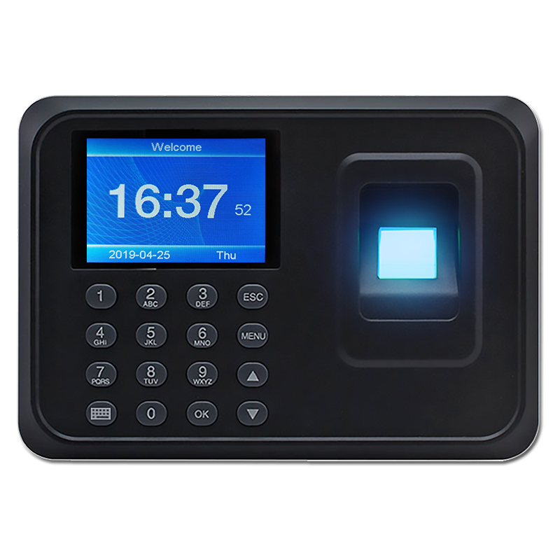 Reloj de tiempo de asistencia biométrico con huella dactilar, máquina electrónica para empleados, Inglés, Español