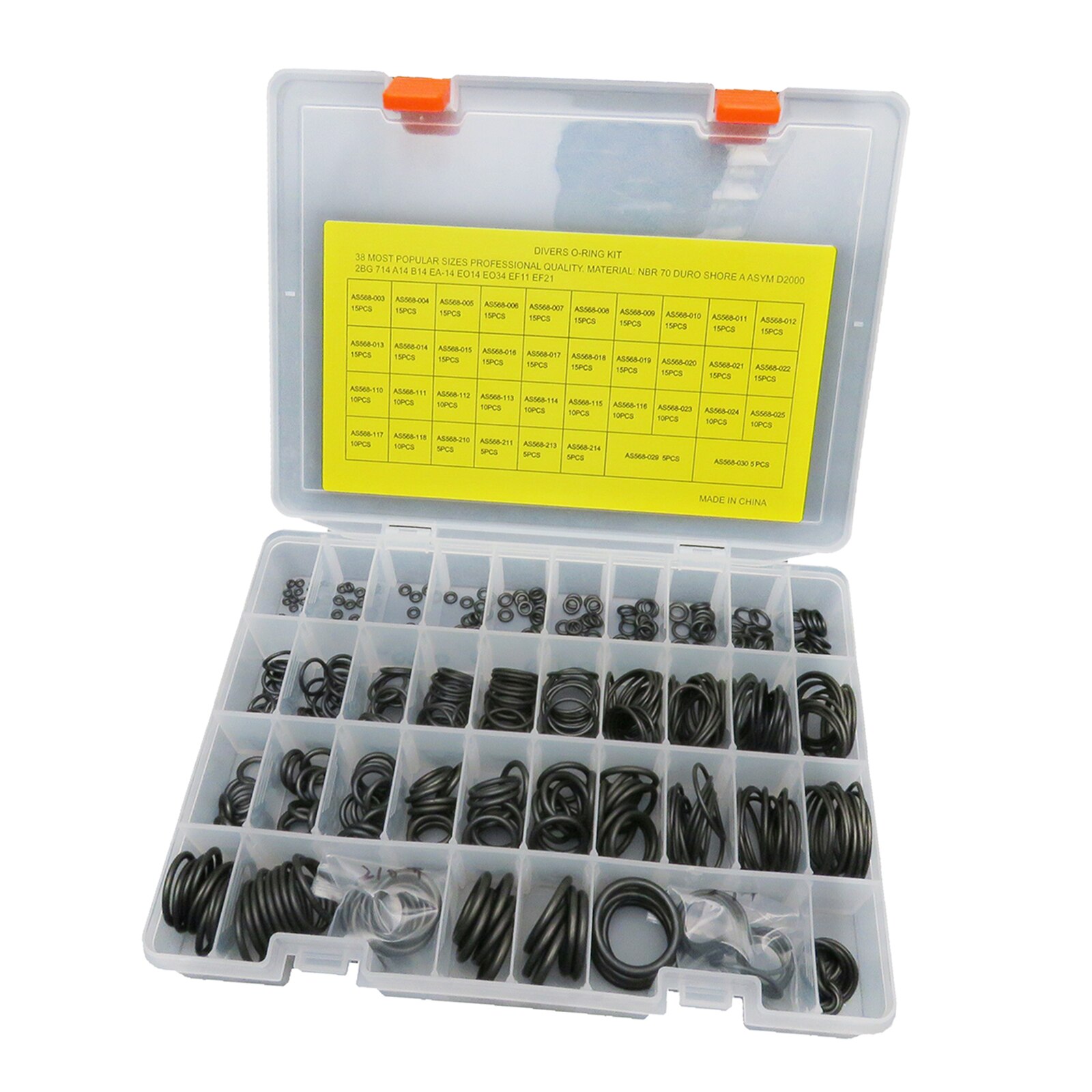 450Pcs Scuba Diving O-Ring Kit with Pick Set - 38 Sizes Dive Hose Tank Valve Regulator Sealed Rings Swimming Diving