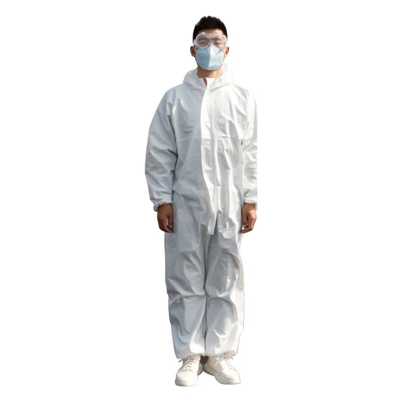 Unisex Disposable Protective Coverall Dustproof Hooded Disposable Protective Suit Anti-static Protective Clothing