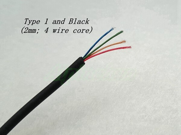 Aipinchun 2 Meters/lot DIY Audio Earphone Cable Repair Replacement Headphone Wire Cord Black/Red/Purple: Type 1 and Black