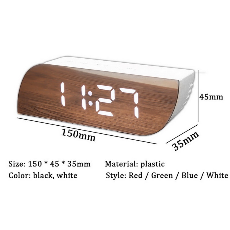 Veilleuses numérique miroir horloge LED réveil batterie utilisation température Snooze fonction bureau horloges Table horloge décor à la maison