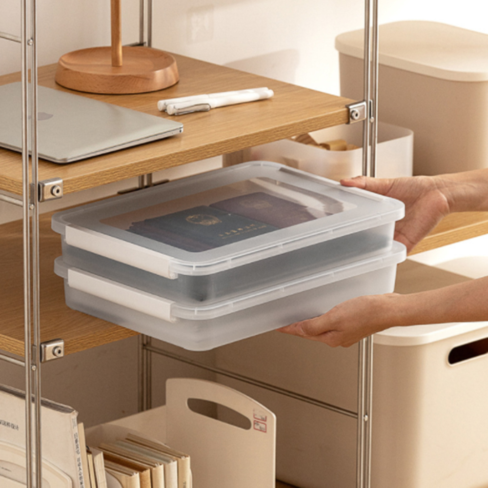 Plastic Transparent A4 Paper Certificate Storage Box File Certificate Mask Dustproof Dustproof Finishing Box with Cover