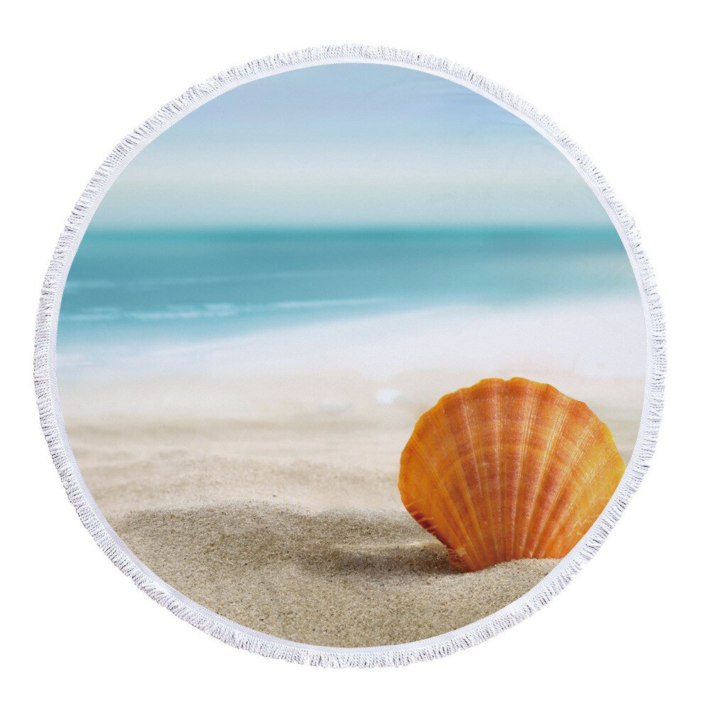 Strandpatroon zomer grote microvezel bedrukte ronde strandlakens met kwastjes kunnen worden gebruikt als badhanddoeken en omslagdoeken: 5
