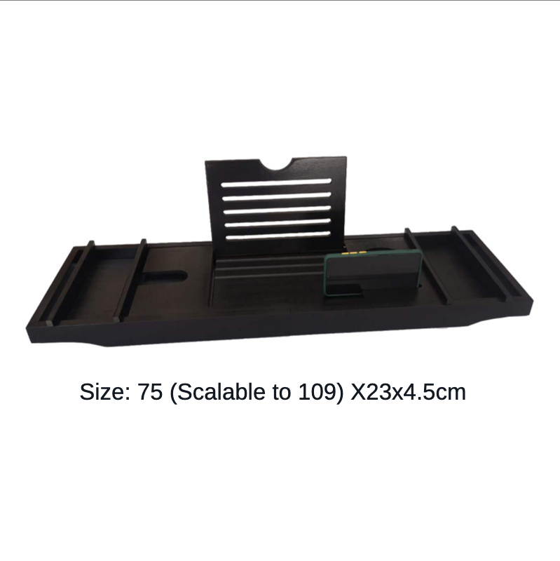 Bath Bar Storage Rack Multi-function Telescopic Toilet Flat-panel Phone Stand Bathroom Shower Stand Bamboo BathTub Sink Tray