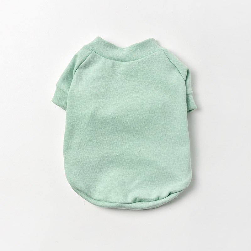 Pet Cat Clothes Simple Solid Color Warm Cat Vest Soft Pure Cotton Cat Shirt Suitable For Small Cat Coat: Green / M