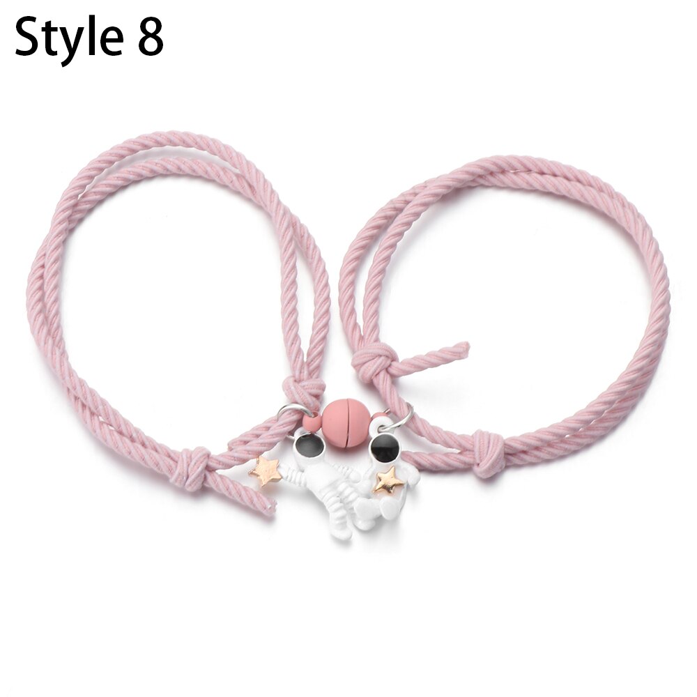 Magnete coppia bracciale regolabile stella astronauta bracciale moda attraente regalo di san valentino gioielli 2 pezzi/set 2021 nuovo: 8