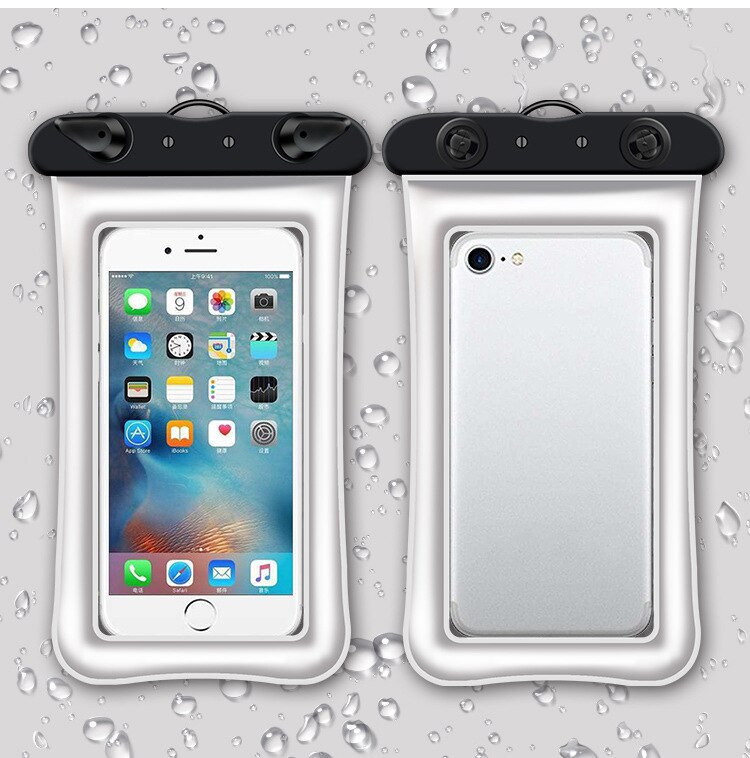 Funda impermeable Universal flotante para iPhone XS Max XR X 8 7 6 Plus para Samsung S10 S9 S8, bolsa impermeable para teléfono móvil: Blanco