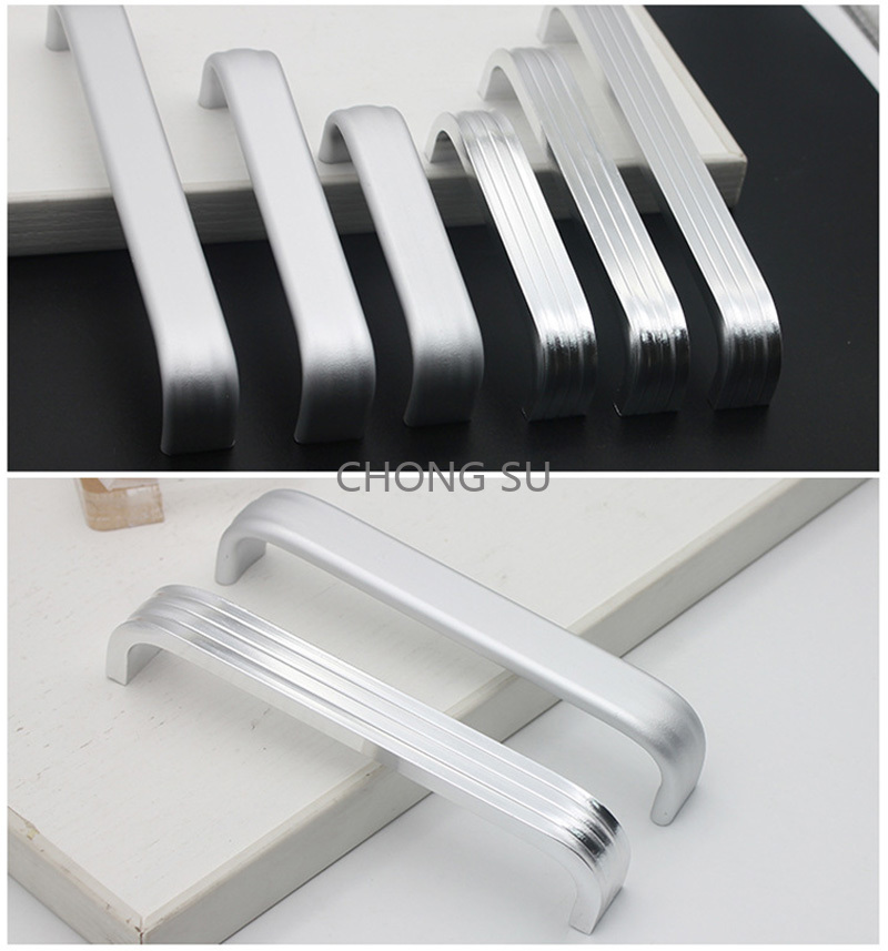 2pcs Length 96 128 160 192 224mm 305/306-Type Cabinet Handle Kitchen Handle Drawer Knob Aluminum Alloy Wardrobe Door Handles