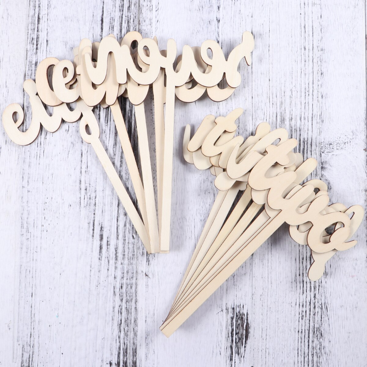 12pcs One-Twelve Wooden Table Numbers on Sticks for Wedding or Home Decoration